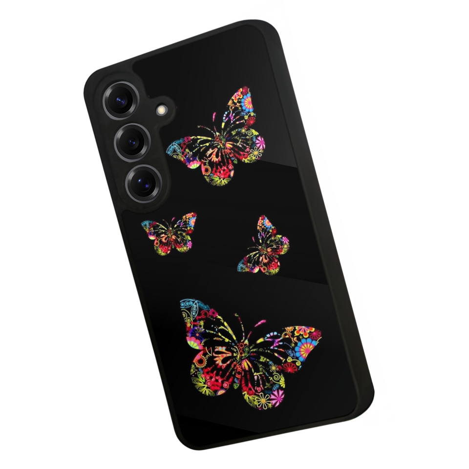Samsung Galaxy S25 Uyumlu Kelebek Tasarımlı Glossy Premium Kılıf