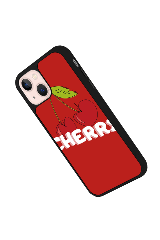iPhone 14 Plus Uyumlu Kiraz Tasarımlı Glossy Premium Kılıf