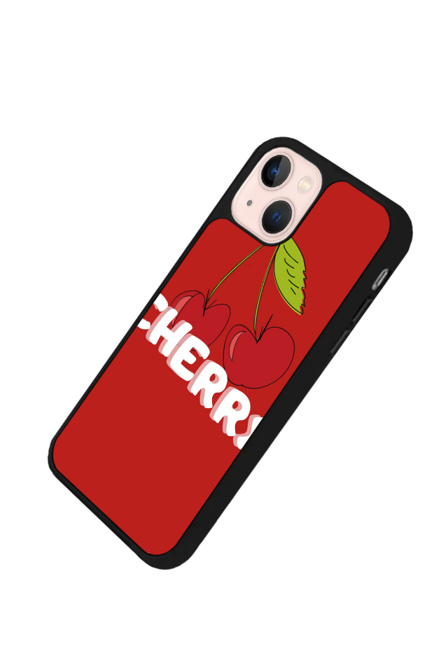 iPhone 14 Plus Uyumlu Kiraz Tasarımlı Glossy Premium Kılıf
