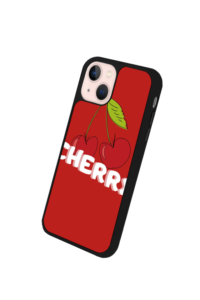 iPhone 14 Plus Uyumlu Kiraz Tasarımlı Glossy Premium Kılıf