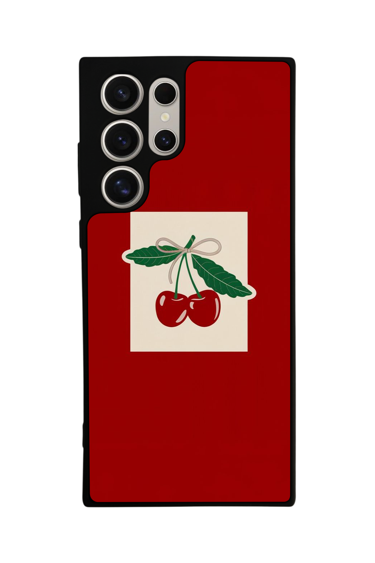 Samsung Galaxy S22 Ultra Uyumlu Kiraz Tasarımlı Glossy Premium Kılıf