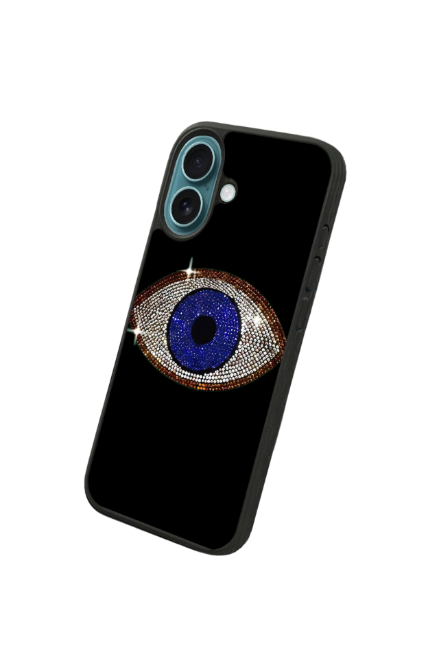 iPhone 16 Plus Uyumlu Nazar Tasarımlı Glossy Premium Kılıf