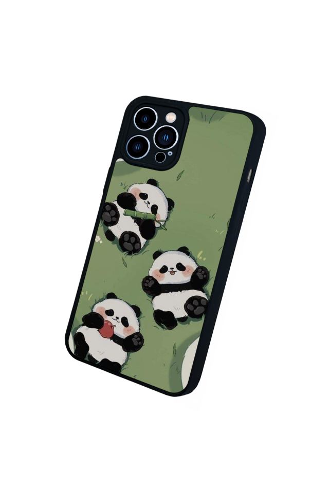 iPhone 12 Pro Max Uyumlu Panda Tasarımlı Glossy Premium Kılıf