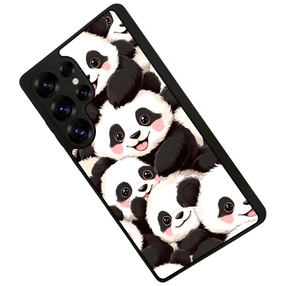 Samsung Galaxy S25 Ultra Uyumlu Panda Tasarımlı Glossy Premium Kılıf