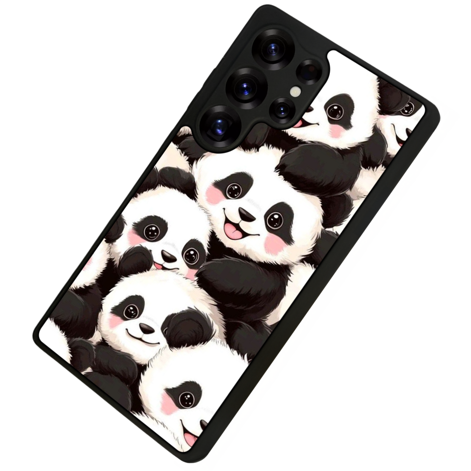 Samsung Galaxy S25 Ultra Uyumlu Panda Tasarımlı Glossy Premium Kılıf