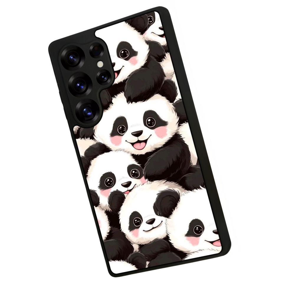 Samsung Galaxy S25 Ultra Uyumlu Panda Tasarımlı Glossy Premium Kılıf