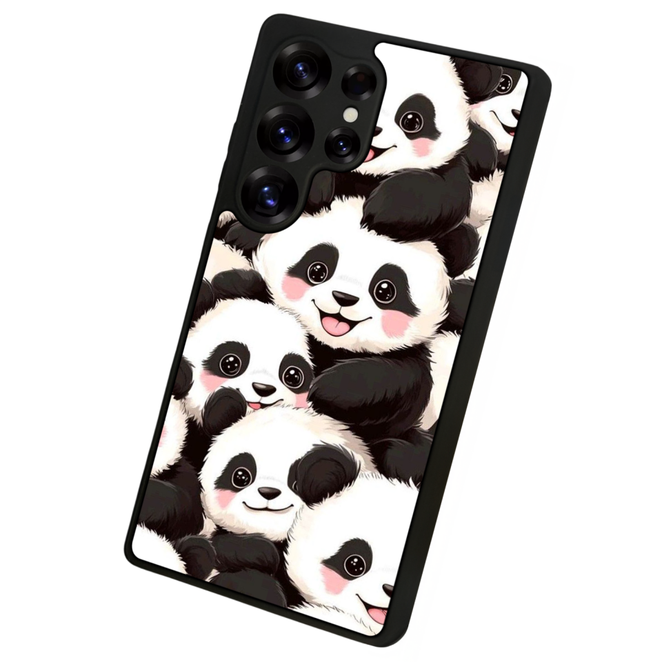 Samsung Galaxy S25 Ultra Uyumlu Panda Tasarımlı Glossy Premium Kılıf