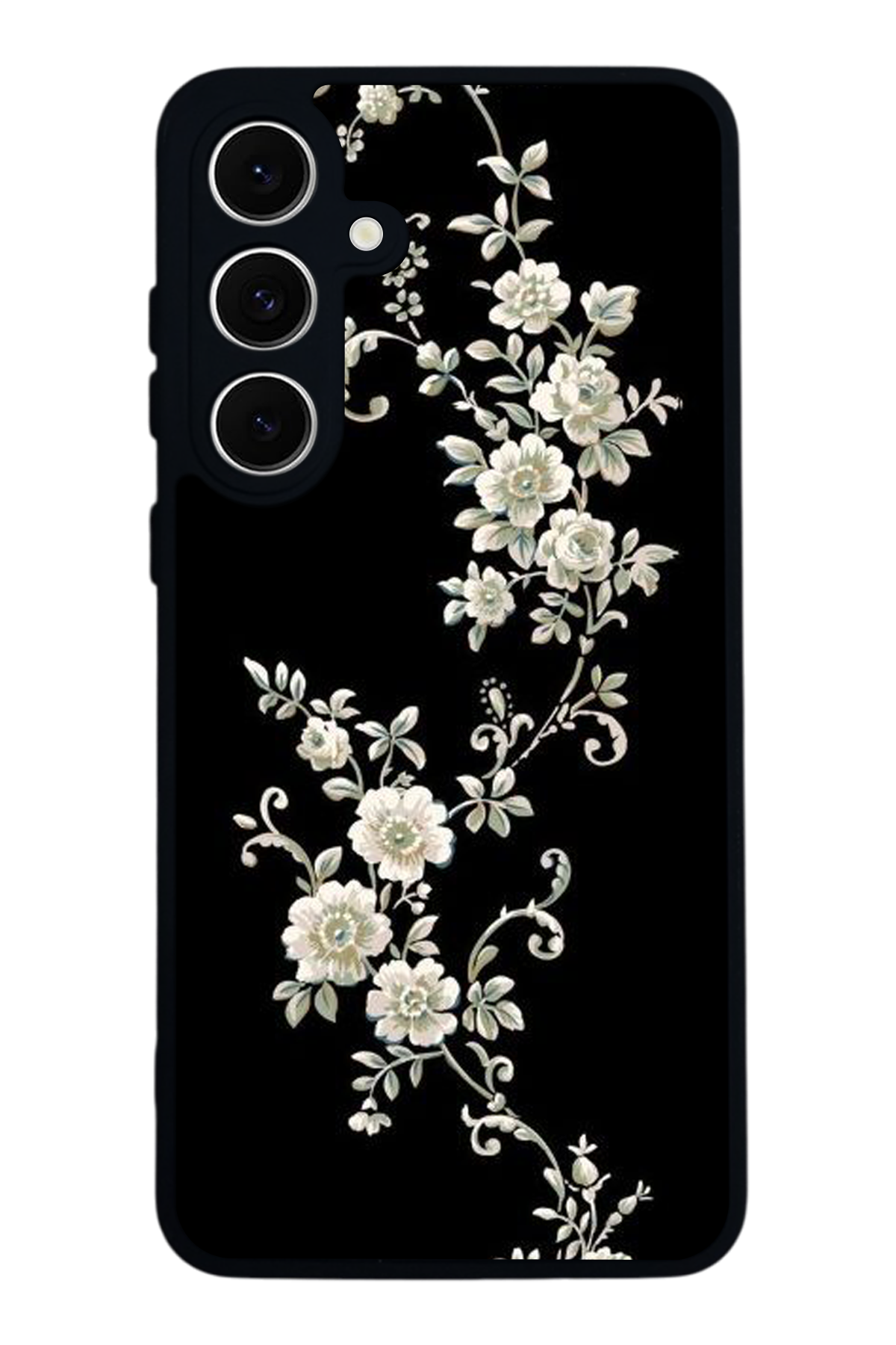 Samsung Galaxy A16 Uyumlu Yaldizli Cicek Tasarımlı Glossy Premium Kılıf