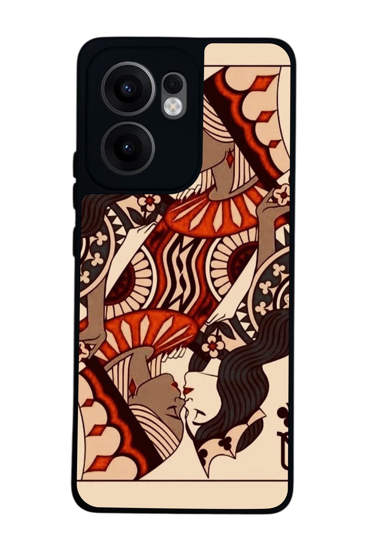 Oppo Reno 13F Uyumlu Kalp Love Tasarımlı Glossy Premium Kılıf