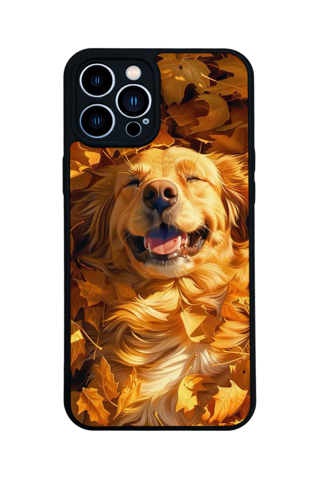 iPhone 13 Pro Max Uyumlu Golden Kopek Tasarımlı Glossy Premium Kılıf