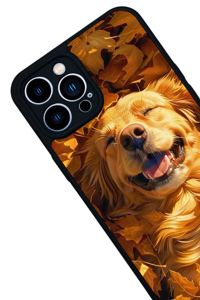 iPhone 13 Pro Max Uyumlu Golden Kopek Tasarımlı Glossy Premium Kılıf