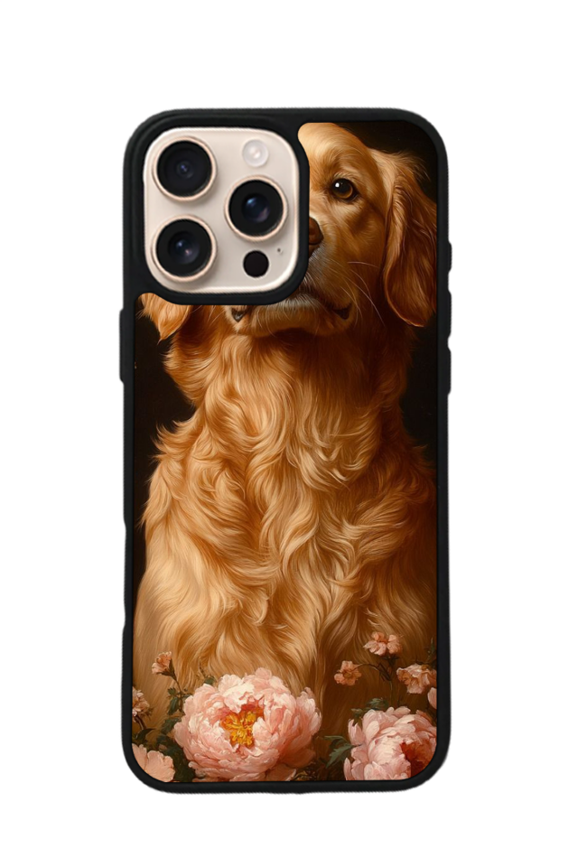 iPhone 14 Pro Max Uyumlu Golden Kopek Tasarımlı Glossy Premium Kılıf