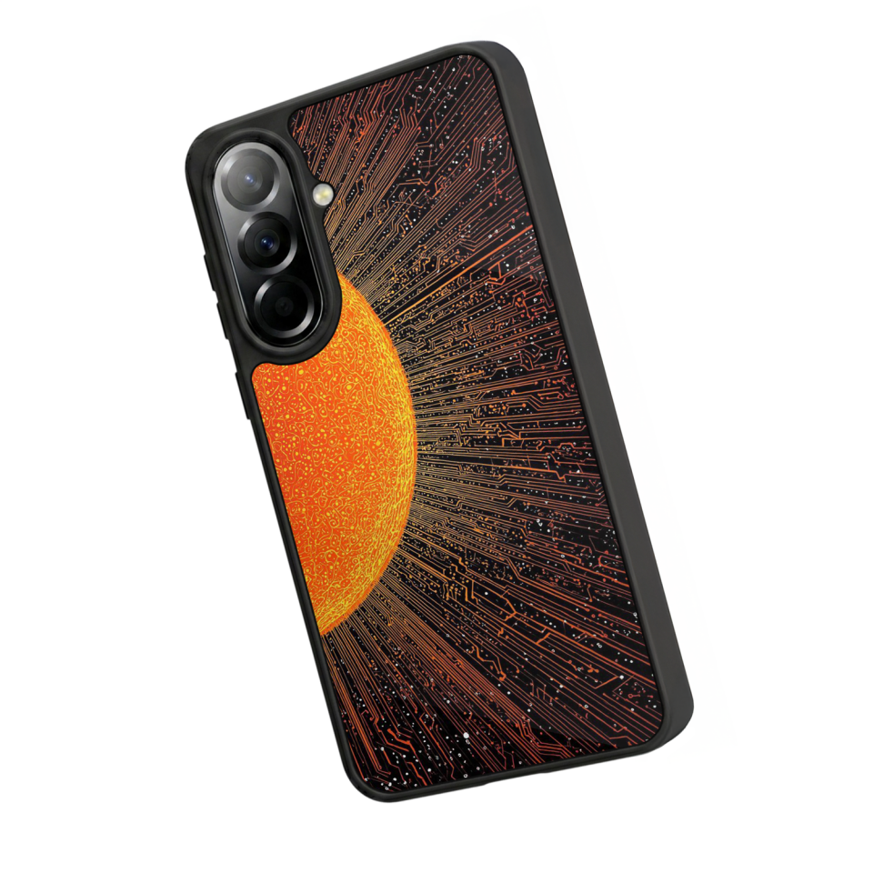 Samsung Galaxy A57 Uyumlu Güneş Tasarımlı Glossy Premium Kılıf