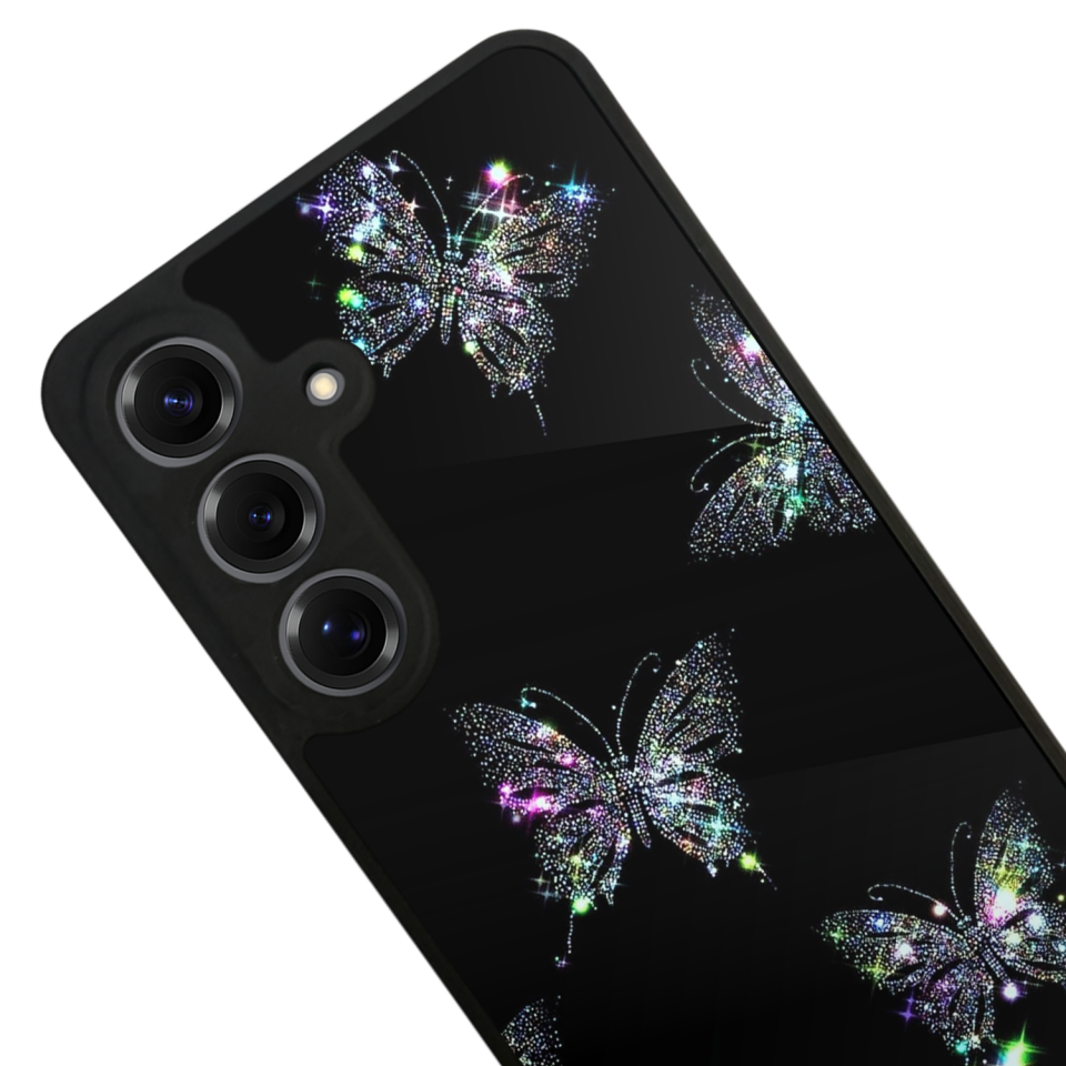Samsung Galaxy S25 Uyumlu Kelebek Tasarımlı Glossy Premium Kılıf