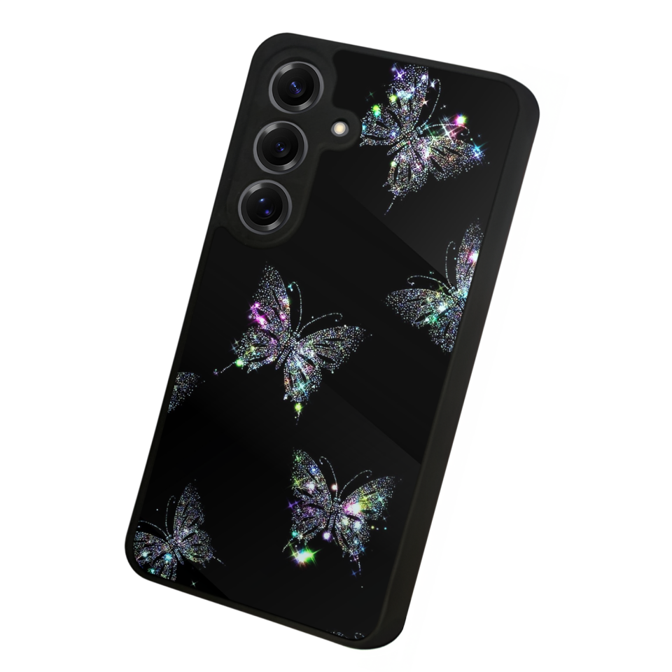 Samsung Galaxy S25 Uyumlu Kelebek Tasarımlı Glossy Premium Kılıf