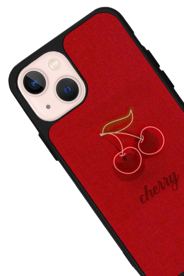 iPhone 14 Plus Uyumlu Kiraz Tasarımlı Glossy Premium Kılıf