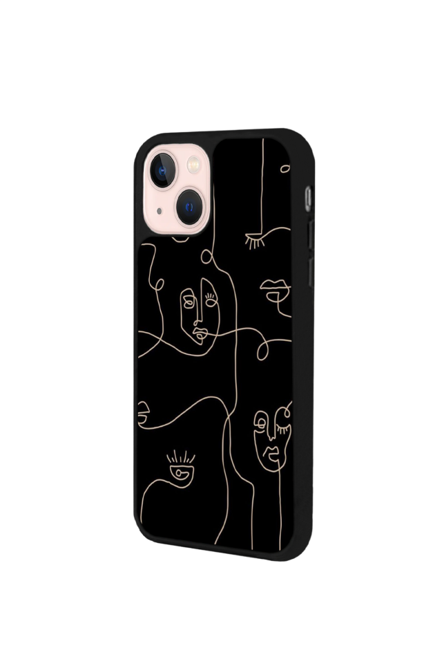 iPhone 15 Uyumlu Line Art Tasarımlı Glossy Premium Kılıf