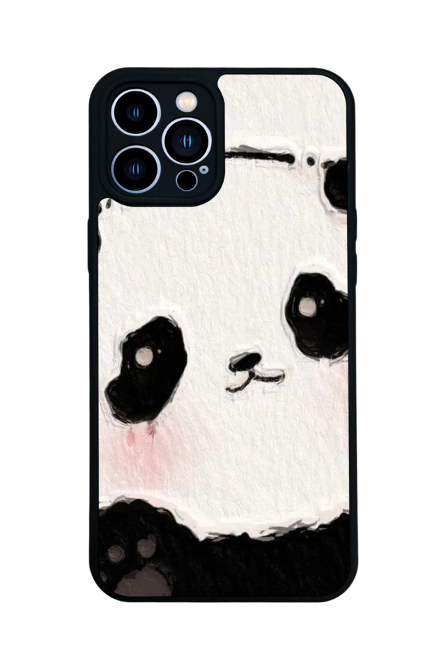 iPhone 12 Pro Max Uyumlu Panda Tasarımlı Glossy Premium Kılıf