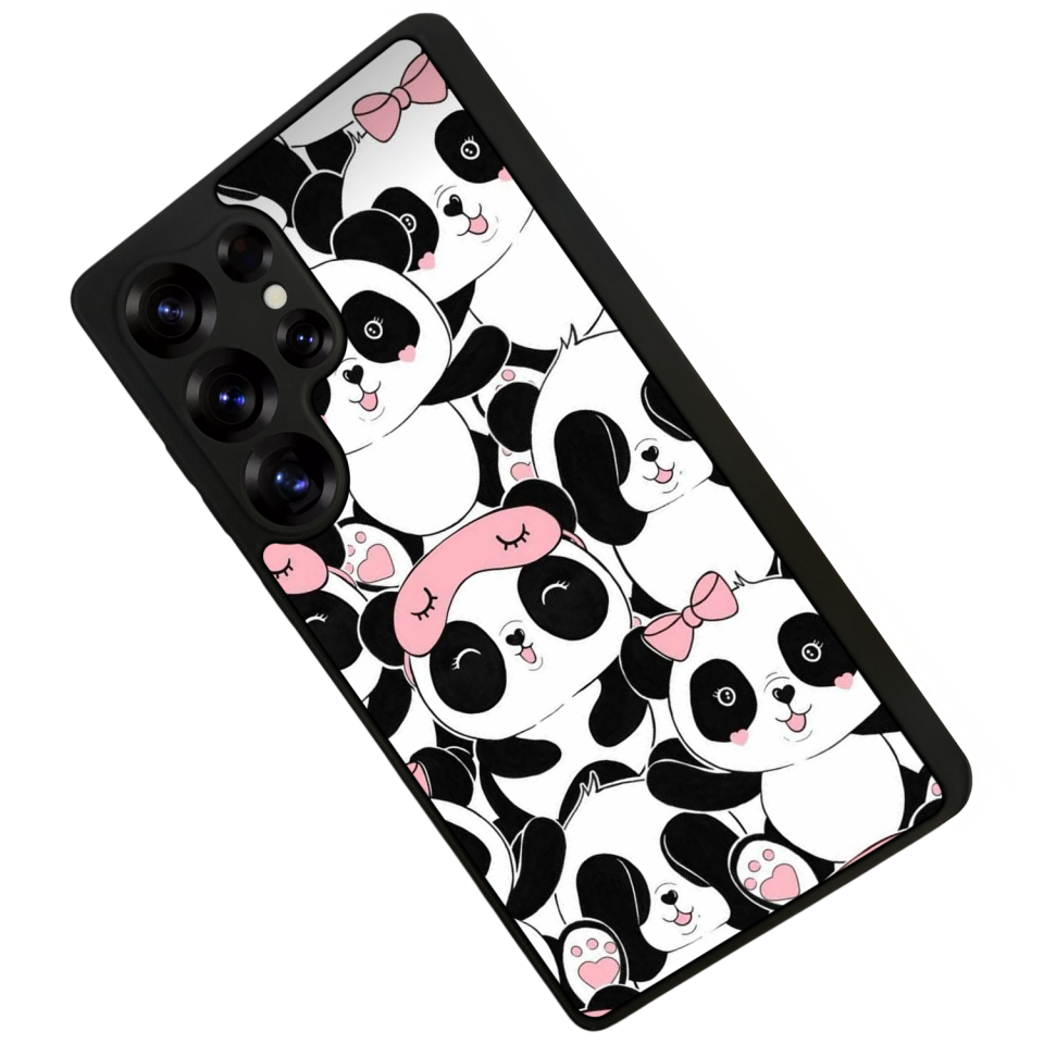 Samsung Galaxy S25 Ultra Uyumlu Panda Tasarımlı Glossy Premium Kılıf