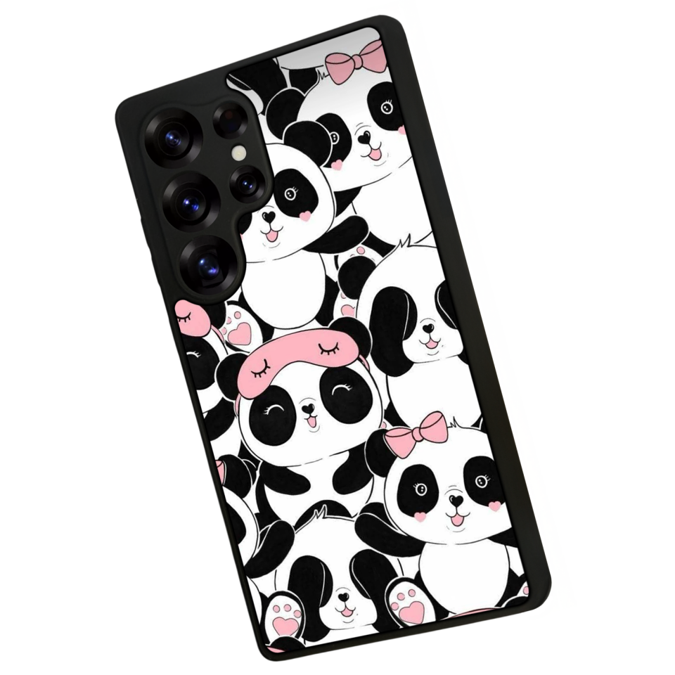 Samsung Galaxy S25 Ultra Uyumlu Panda Tasarımlı Glossy Premium Kılıf