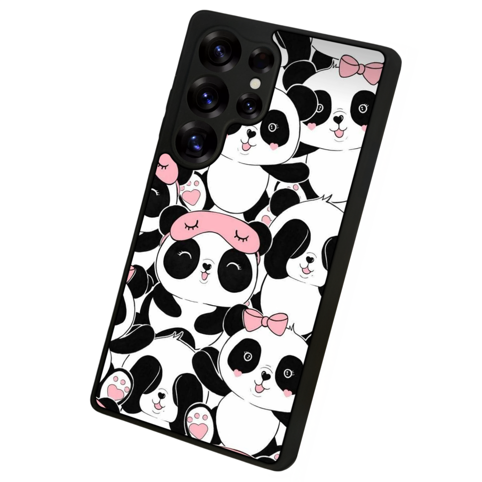 Samsung Galaxy S25 Ultra Uyumlu Panda Tasarımlı Glossy Premium Kılıf