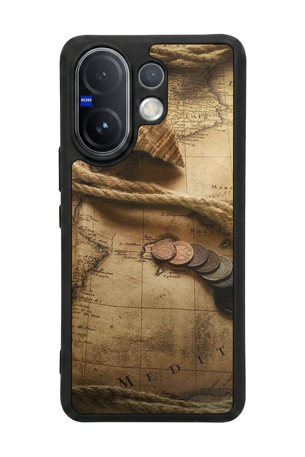 Vivo V60 Uyumlu Pusula Tasarımlı Glossy Premium Kılıf
