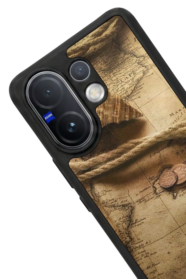 Vivo V60 Uyumlu Pusula Tasarımlı Glossy Premium Kılıf