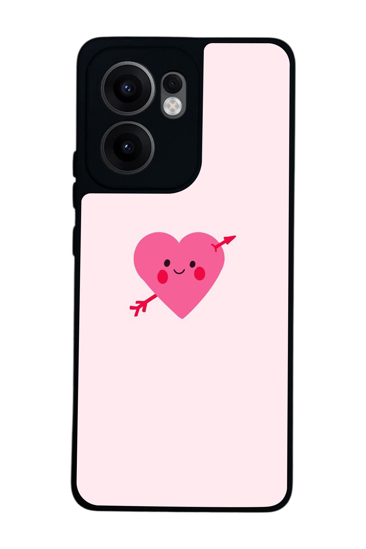 Oppo Reno 13F Uyumlu Kalp Love Tasarımlı Glossy Premium Kılıf