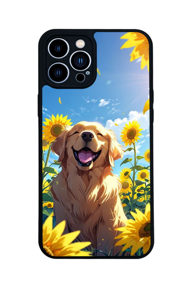 iPhone 13 Pro Max Uyumlu Golden Kopek Tasarımlı Glossy Premium Kılıf