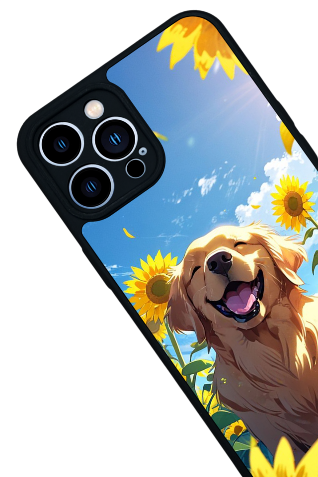 iPhone 13 Pro Max Uyumlu Golden Kopek Tasarımlı Glossy Premium Kılıf