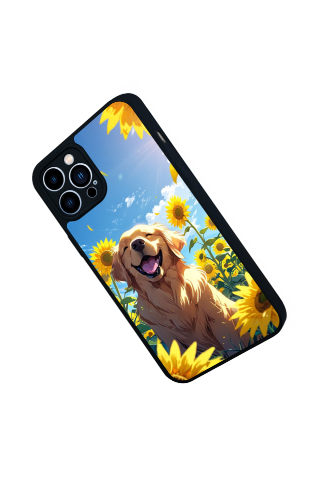 iPhone 13 Pro Max Uyumlu Golden Kopek Tasarımlı Glossy Premium Kılıf
