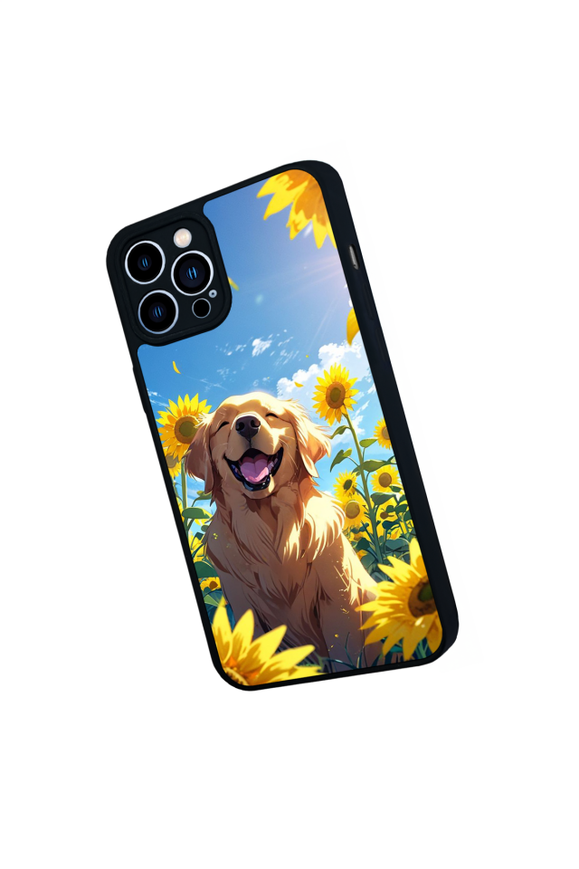 iPhone 13 Pro Max Uyumlu Golden Kopek Tasarımlı Glossy Premium Kılıf