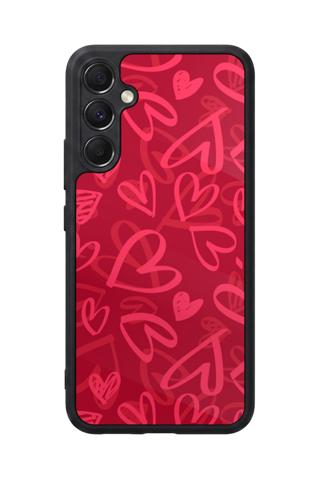Samsung Galaxy A34 Uyumlu Kalp Love Tasarımlı Glossy Premium Kılıf