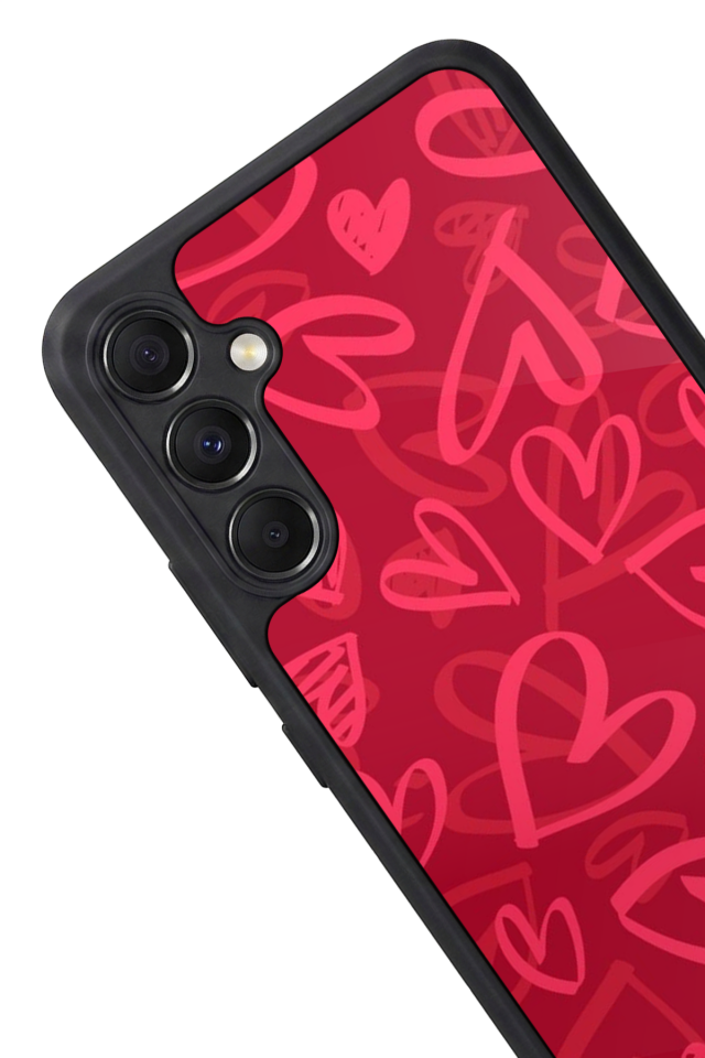 Samsung Galaxy A34 Uyumlu Kalp Love Tasarımlı Glossy Premium Kılıf