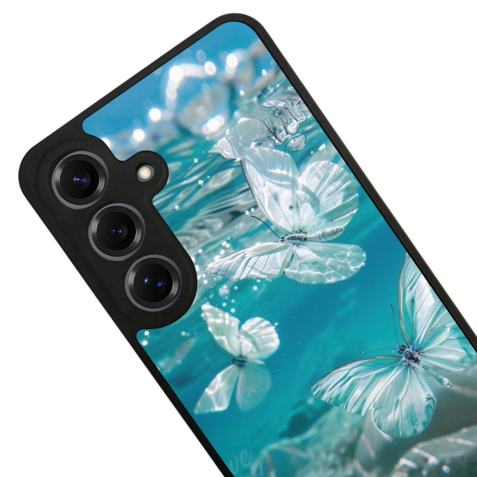 Samsung Galaxy S25 Uyumlu Kelebek Tasarımlı Glossy Premium Kılıf