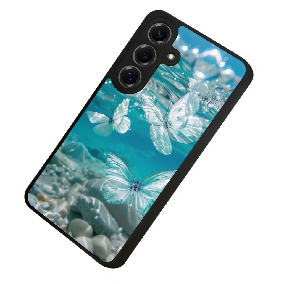 Samsung Galaxy S25 Uyumlu Kelebek Tasarımlı Glossy Premium Kılıf