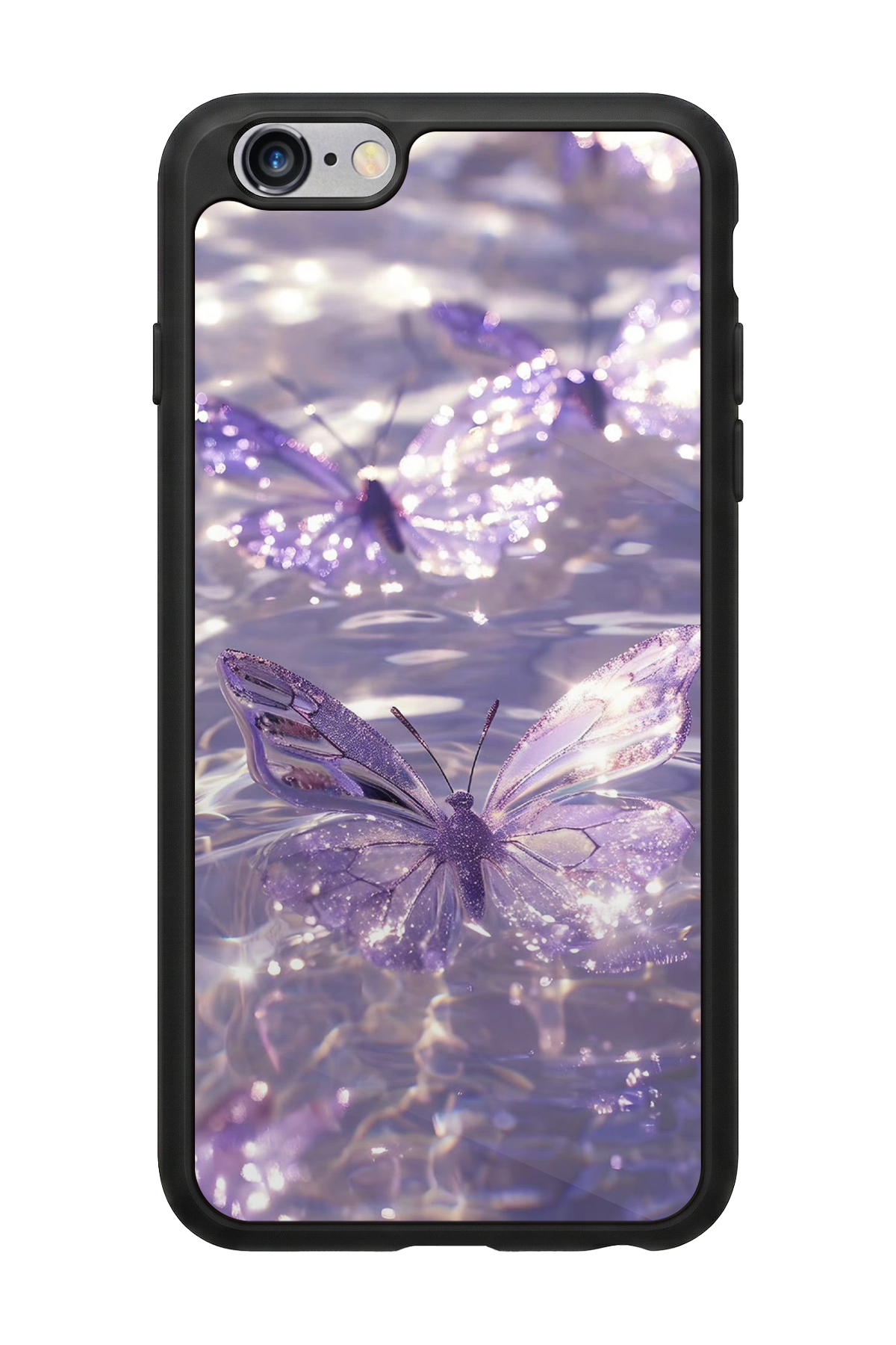 iPhone 6s Plus Uyumlu Kelebek Tasarımlı Glossy Premium Kılıf