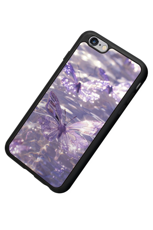 iPhone 6s Plus Uyumlu Kelebek Tasarımlı Glossy Premium Kılıf