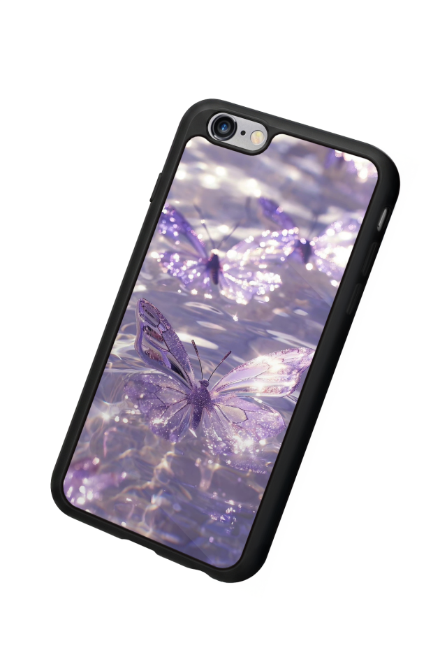 iPhone 6s Plus Uyumlu Kelebek Tasarımlı Glossy Premium Kılıf