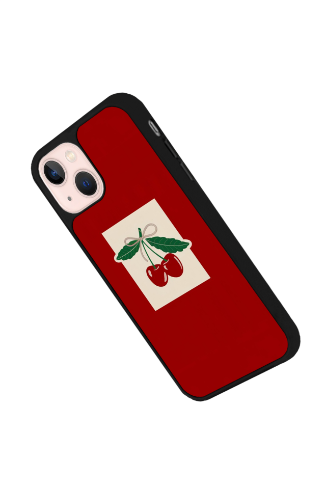 iPhone 14 Plus Uyumlu Kiraz Tasarımlı Glossy Premium Kılıf