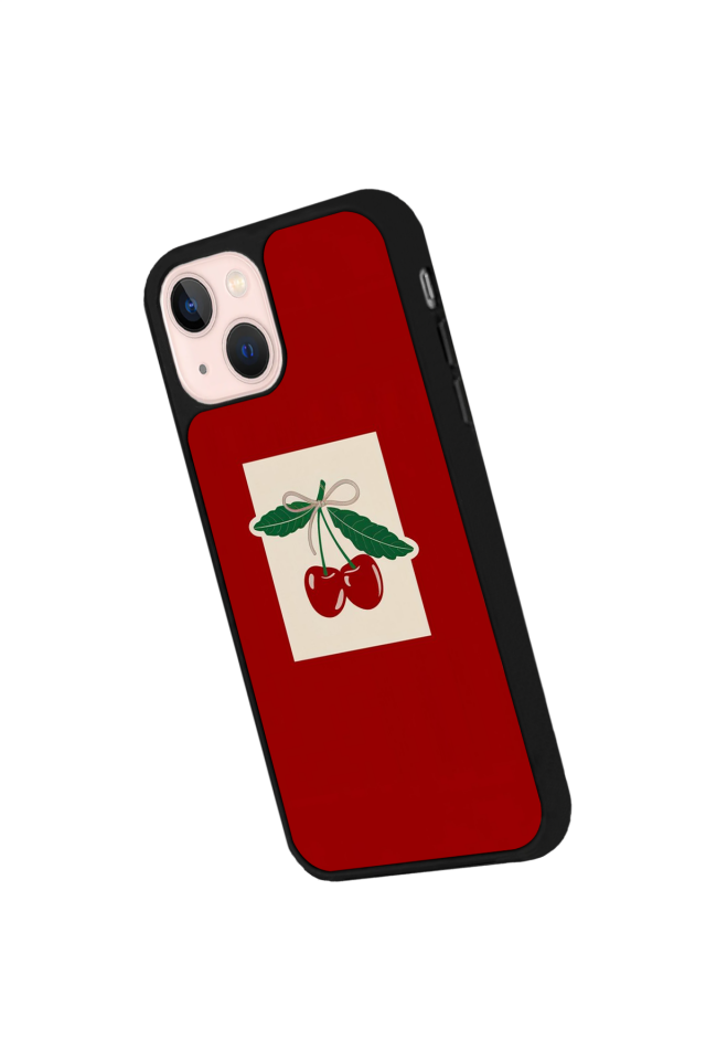 iPhone 14 Plus Uyumlu Kiraz Tasarımlı Glossy Premium Kılıf
