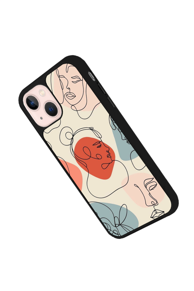 iPhone 15 Uyumlu Line Art Tasarımlı Glossy Premium Kılıf