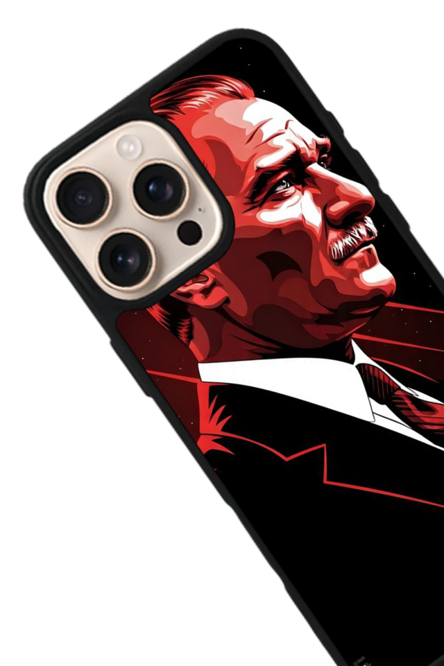 iPhone 14 Pro Uyumlu Mustafa Kemal Ataturk Tasarımlı Glossy Premium Kılıf
