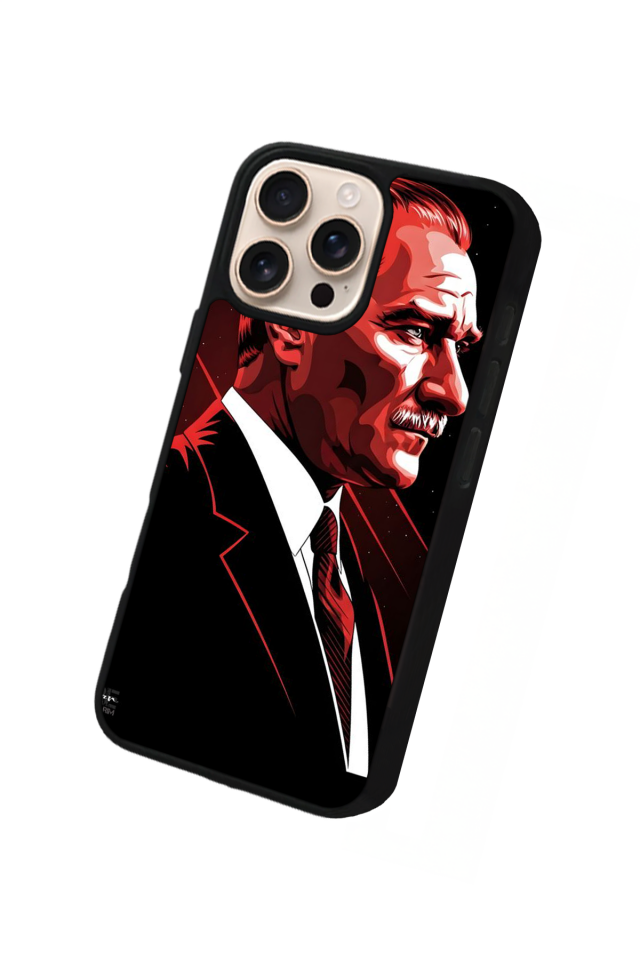 iPhone 14 Pro Uyumlu Mustafa Kemal Ataturk Tasarımlı Glossy Premium Kılıf