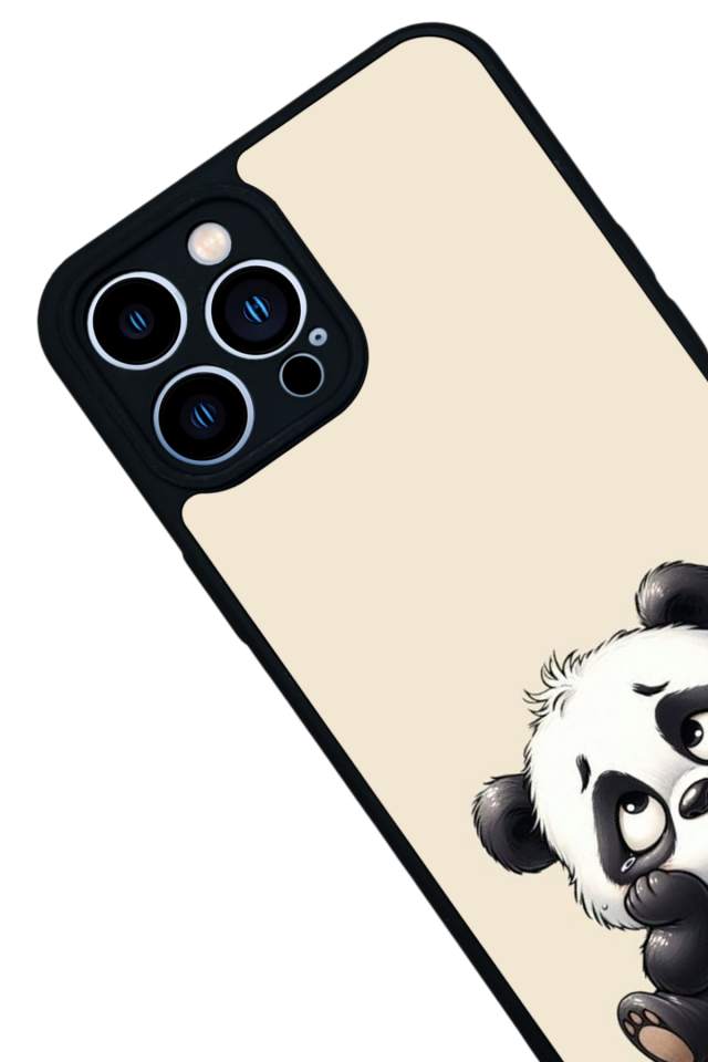 iPhone 12 Pro Max Uyumlu Panda Tasarımlı Glossy Premium Kılıf