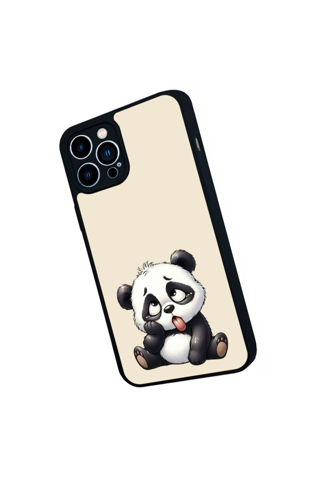 iPhone 12 Pro Max Uyumlu Panda Tasarımlı Glossy Premium Kılıf