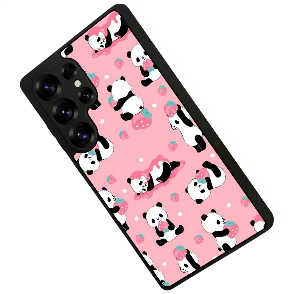 Samsung Galaxy S25 Ultra Uyumlu Panda Tasarımlı Glossy Premium Kılıf