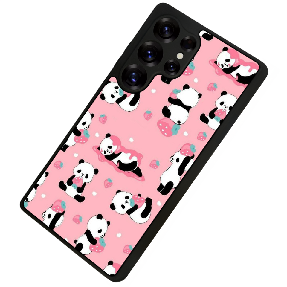 Samsung Galaxy S25 Ultra Uyumlu Panda Tasarımlı Glossy Premium Kılıf