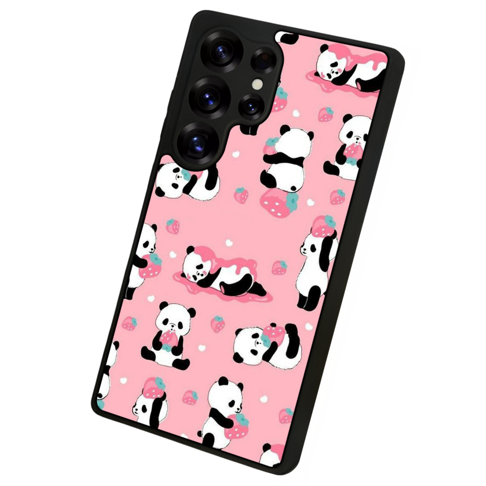 Samsung Galaxy S25 Ultra Uyumlu Panda Tasarımlı Glossy Premium Kılıf