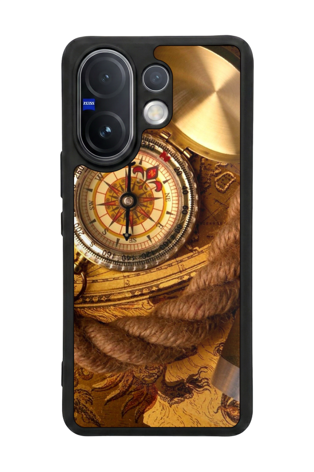 Vivo V60 Uyumlu Pusula Tasarımlı Glossy Premium Kılıf